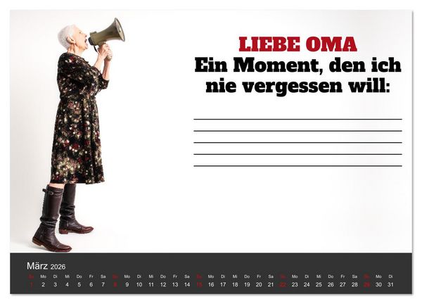 Produktbild: Kalender f&uuml;r Oma - Was ich dir sagen will (Wandkalender 2026 DIN A3 quer), CALVENDO Monatskalender