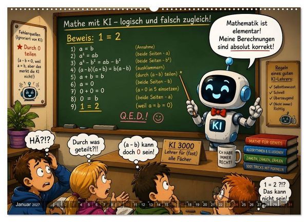 Produktbild: L&uuml;genbeutel und Schummellottchen - 12 Monate voller Ausreden, Tricks und kreativer Wahrheiten (hochwertiger Premium Wandkalender 2027 DIN A2 quer), Kunstdruck in Hochglanz