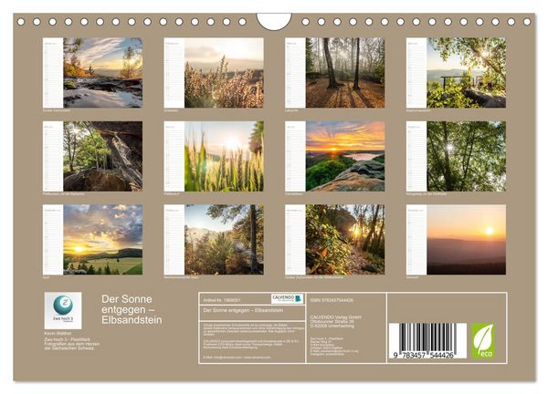 Produktbild: Der Sonne entgegen &ndash; Elbsandstein (Wandkalender 2026 DIN A4 quer), CALVENDO Monatskalender