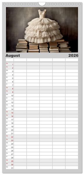 Produktbild: Familienplaner 2026 - B&uuml;cherzauber mit 5 Spalten (Wandkalender, 21 x 45 cm) CALVENDO