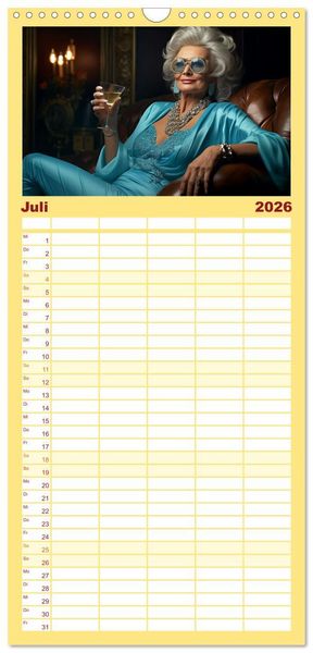 Produktbild: Familienplaner 2026 - Zeit f&uuml;r Party mit 5 Spalten (Wandkalender, 21 x 45 cm) CALVENDO