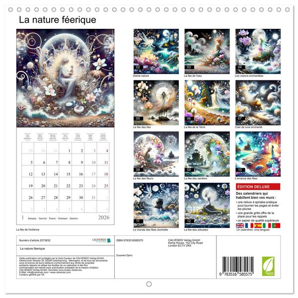 Produktbild: La nature f&eacute;erique (Calendrier mural carr&eacute; 2026 30x30 cm) Calendrier double avec une page pour vos prises de notes