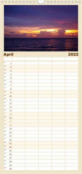 Produktbild: Familienplaner Farben am Meer (Wandkalender 2022 , 21 cm x 45 cm, hoch)