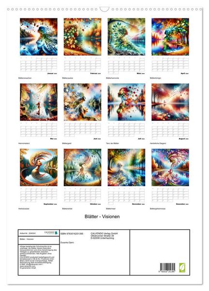 Produktbild: Bl&auml;tter - Visionen (Wandkalender 2026 DIN A2 hoch), CALVENDO Monatskalender