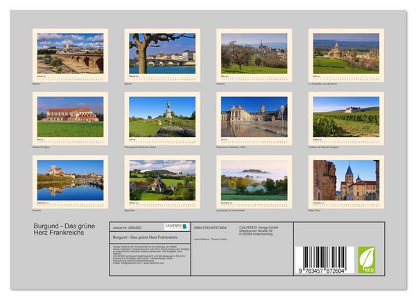 Produktbild: Burgund - Das gr&uuml;ne Herz Frankreichs (Wandkalender 2026 DIN A4 quer), CALVENDO Monatskalender