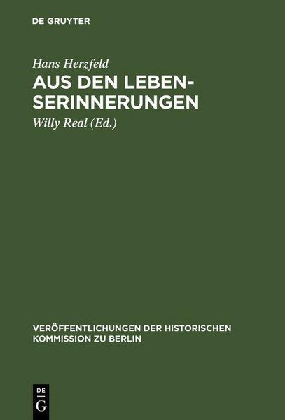 Produktbild: Aus den Lebenserinnerungen