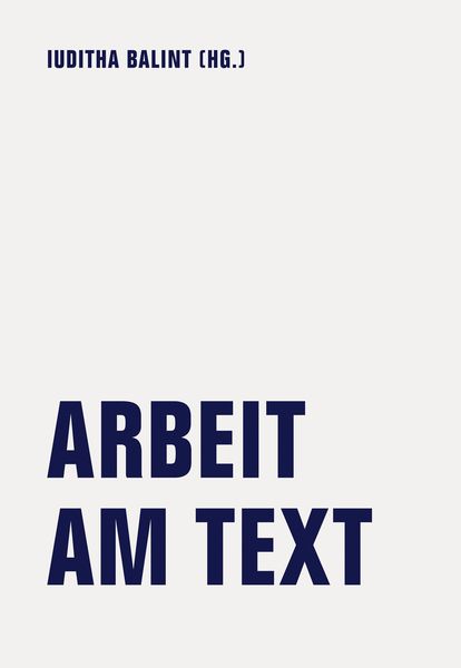 Produktbild: Arbeit am Text