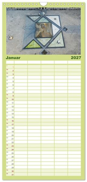 Produktbild: Familienplaner 2027 - Bonjour Paris mit 5 Spalten (Wandkalender, 21 x 45 cm) CALVENDO