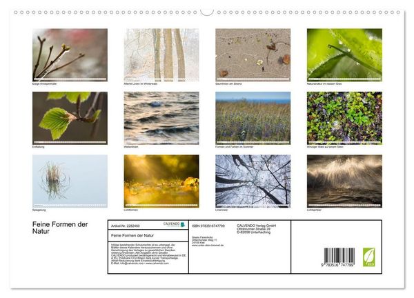 Produktbild: Feine Formen der Natur (hochwertiger Premium Wandkalender 2026 DIN A2 quer), Kunstdruck in Hochglanz