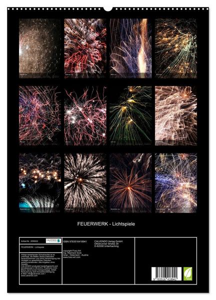 Produktbild: FEUERWERK - Lichtspiele (hochwertiger Premium Wandkalender 2026 DIN A2 hoch), Kunstdruck in Hochglanz