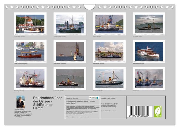 Produktbild: Rauchfahnen &uuml;ber der Ostsee - Schiffe unter Dampf (Wandkalender 2026 DIN A4 quer), CALVENDO Monatskalender