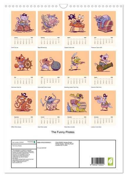 Produktbild: The Funny Pirates (Wall Calendar 2026 DIN A3 portrait), CALVENDO 12 Month Wall Calendar