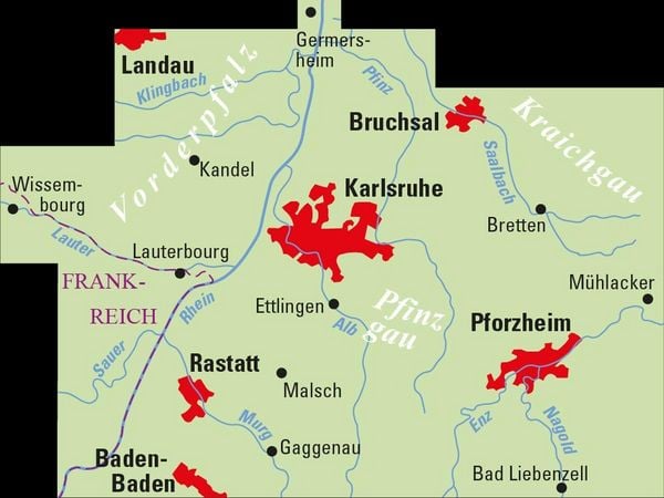 Produktbild: ADFC-Regionalkarte Karlsruhe und Umgebung,1:50.000, rei&szlig;- und wetterfest, GPS-Tracks Download