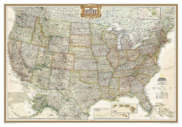 National Geographic United States Wall Map - Executive (43.5 X 30.5 In), Karte von National Geographic Maps, National geographic, 9780792293200