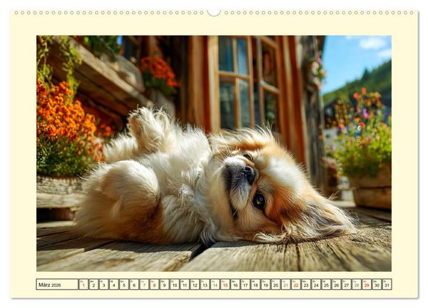 Produktbild: Zauberhafte Pekinesen. Charmante und stolze Hunde zum Verlieben (Wandkalender 2026 DIN A2 quer), CALVENDO Monatskalender