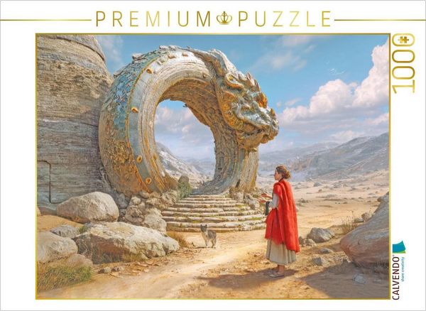 CALVENDO Puzzle Mystische Oroboros und Steinbauten | 1000 Teile Lege-Größe 64 × 48 cm Foto-Puzzle für glückliche Stunden
