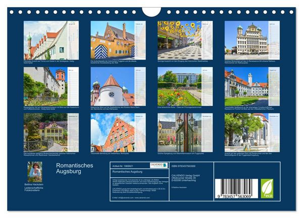 Produktbild: Romantisches Augsburg (Wandkalender 2026 DIN A4 quer), CALVENDO Monatskalender