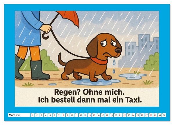 Produktbild: Fehlerfrei. Dackel eben. (Wandkalender 2026 DIN A4 quer), CALVENDO Monatskalender