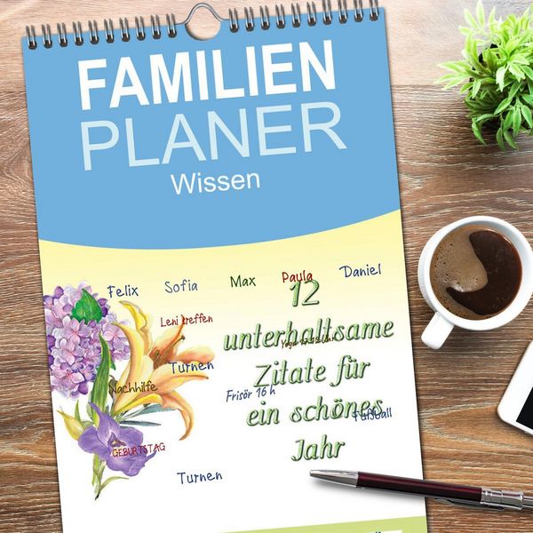 Produktbild: Familienplaner 2026 - 12 unterhaltsame Zitate f&uuml;r ein sch&ouml;nes Jahr mit 5 Spalten (Wandkalender, 21 x 45 cm) CALVENDO