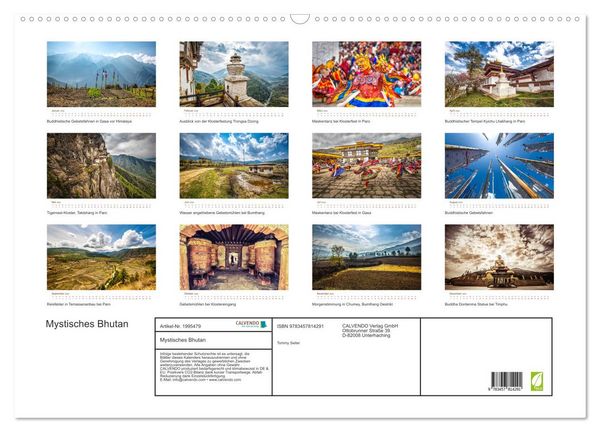 Produktbild: Mystisches Bhutan (Wandkalender 2026 DIN A2 quer), CALVENDO Monatskalender