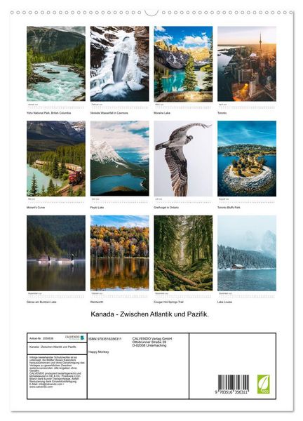 Produktbild: Kanada - Zwischen Atlantik und Pazifik. (hochwertiger Premium Wandkalender 2026 DIN A2 hoch), Kunstdruck in Hochglanz