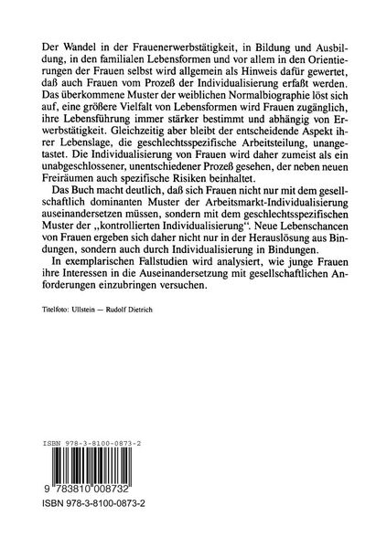 Produktbild: Frauen: Arbeit und Individualisierung