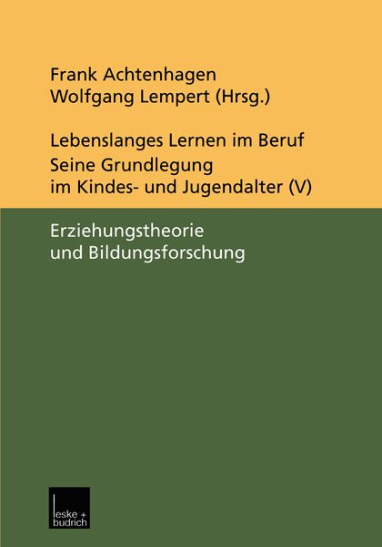 Produktbild: Lebenslanges Lernen im Beruf &mdash; seine Grundlegung im Kindes- und Jugendalter