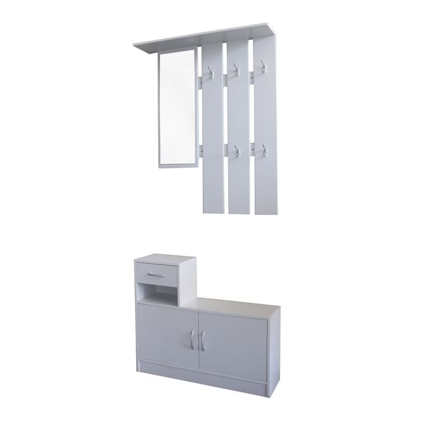 HTI-Living Garderobenpaneel mit Schuhschrank Thekla Weiß