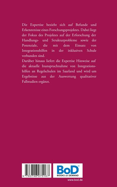 Produktbild: Potenziale und Grenzen von Integrationshilfen an Regelschulen