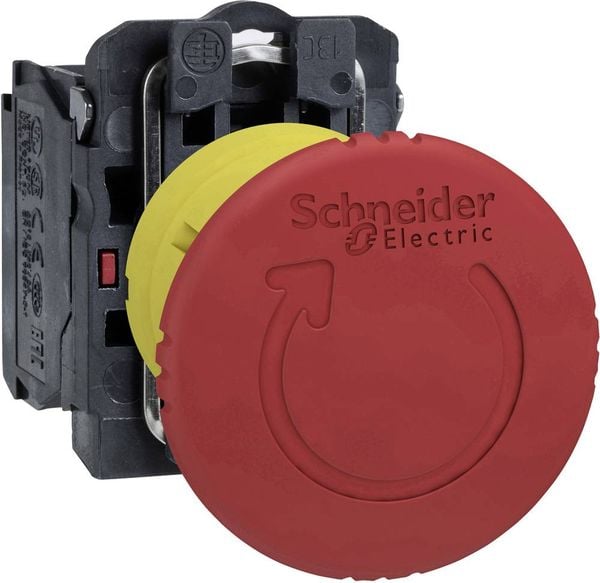 Schneider Electric XB5AS8444 Not-Aus-Schalter Frontring Metall, mit NOT-Aus-Schalter, rund, rückstellbar, verriegelbar 1