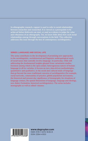 Produktbild: Rapport and the Discursive Co-Construction of Social Relations in Fieldwork Encounters