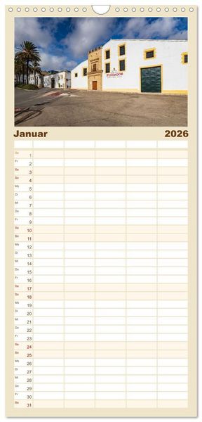 Produktbild: Familienplaner 2026 - Jerez de la Frontera - Heimatstadt des Sherry mit 5 Spalten (Wandkalender, 21 x 45 cm) CALVENDO
