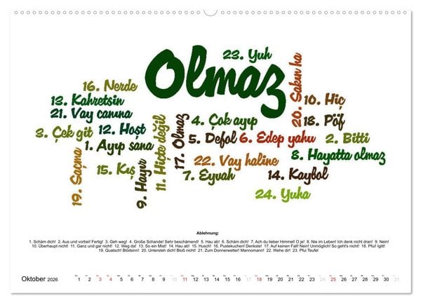 Produktbild: Smalltalk Sprachkalender T&uuml;rkisch-Deutsch (hochwertiger Premium Wandkalender 2026 DIN A2 quer), Kunstdruck in Hochglanz