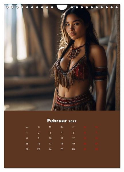 Produktbild: Indianische Sch&ouml;nheiten Kalender: Sinnliche Glamour Frauen in KI Kunst (Wandkalender 2027 DIN A4 hoch), CALVENDO Monatskalender