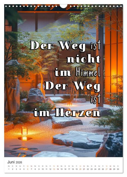 Produktbild: Zen Garten - Wo Natur und Geist in Einklang sind (Wandkalender 2026 DIN A3 hoch), CALVENDO Monatskalender