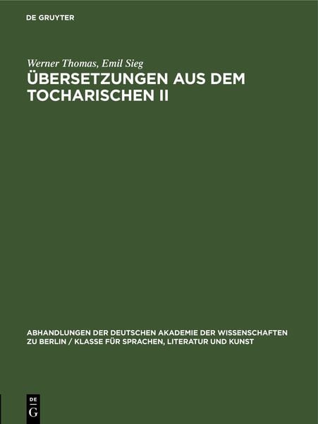 Produktbild: &Uuml;bersetzungen aus dem Tocharischen II
