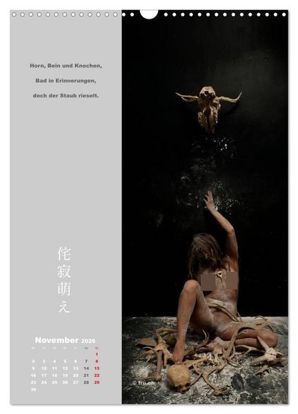 Produktbild: wabi sabi moe &mdash; bewundernswert verg&auml;nglich erotisch &mdash; Akt/Bodypainting (Wandkalender 2026 DIN A3 hoch), CALVENDO Monatskalender