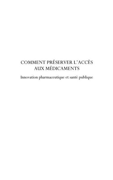 Produktbild: Comment preserver l'accEs aux medicaments - innovation pharm