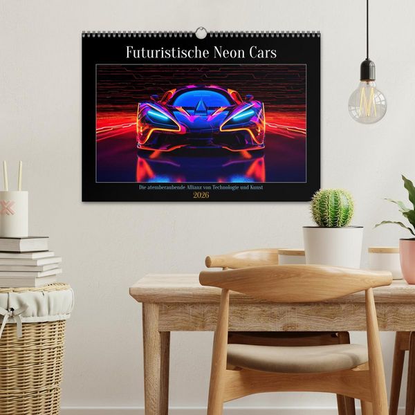 Produktbild: Futuristische Neon Cars (Wandkalender 2026 DIN A3 quer), CALVENDO Monatskalender