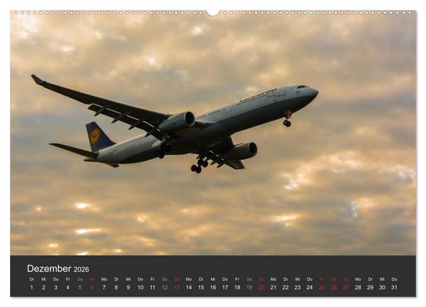 Produktbild: Verkehrsflugzeuge (hochwertiger Premium Wandkalender 2026 DIN A2 quer), Kunstdruck in Hochglanz