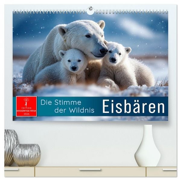 Produktbild: Eisb&auml;ren - die Stimme der Wildnis (hochwertiger Premium Wandkalender 2026 DIN A2 quer), Kunstdruck in Hochglanz
