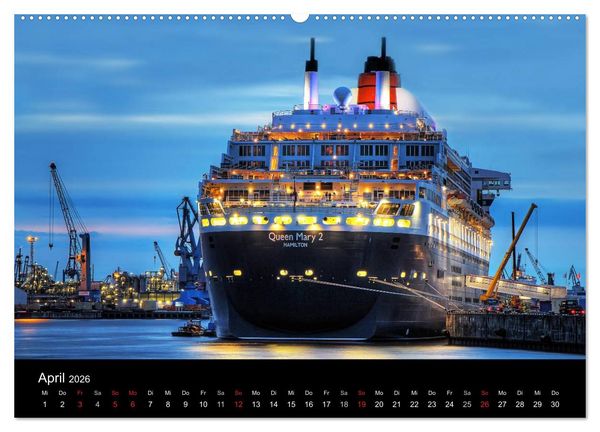 Produktbild: Hamburger Hafen (hochwertiger Premium Wandkalender 2026 DIN A2 quer), Kunstdruck in Hochglanz