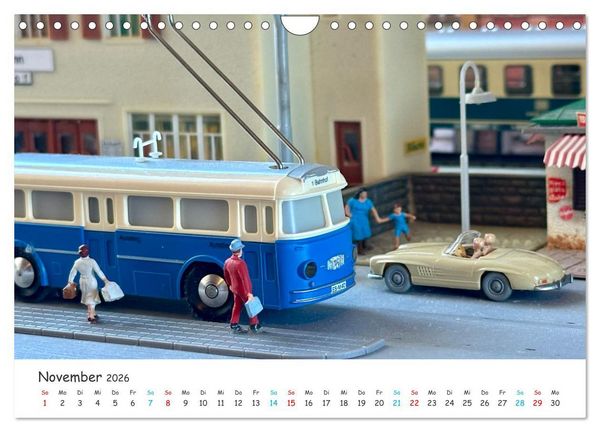 Produktbild: Autos auf der Modellbahn (Wandkalender 2026 DIN A4 quer), CALVENDO Monatskalender