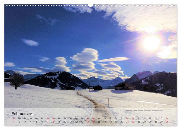 Produktbild: Saanenland. Ein Kalender aus dem Berner Oberland (hochwertiger Premium Wandkalender 2026 DIN A2 quer), Kunstdruck in Hochglanz
