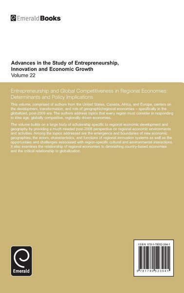 Produktbild: Entrepreneurship and Global Competitiveness in Regional Economies