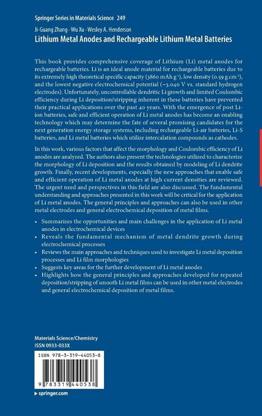 Produktbild: Lithium Metal Anodes and Rechargeable Lithium Metal Batteries