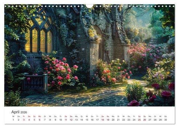 Produktbild: Verwunschene G&auml;rten - Eine Zeitreise (Wandkalender 2026 DIN A3 quer), CALVENDO Monatskalender