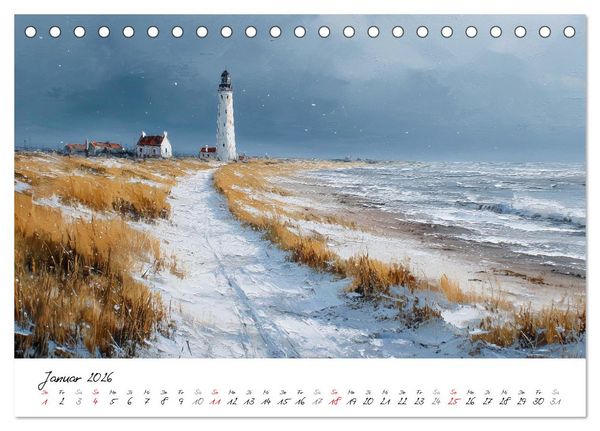 Produktbild: Sylt - Acrylmalerei von der Nordsee-Insel (Tischkalender 2026 DIN A5 quer), CALVENDO Monatskalender