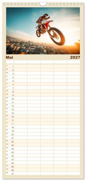 Produktbild: Familienplaner 2027 - MX - Motocross - Impressionen mit 5 Spalten (Wandkalender, 21 x 45 cm) CALVENDO
