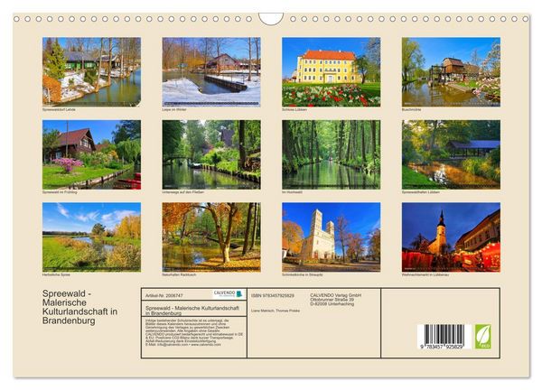 Produktbild: Spreewald - Malerische Kulturlandschaft in Brandenburg (Wandkalender 2026 DIN A3 quer), CALVENDO Monatskalender